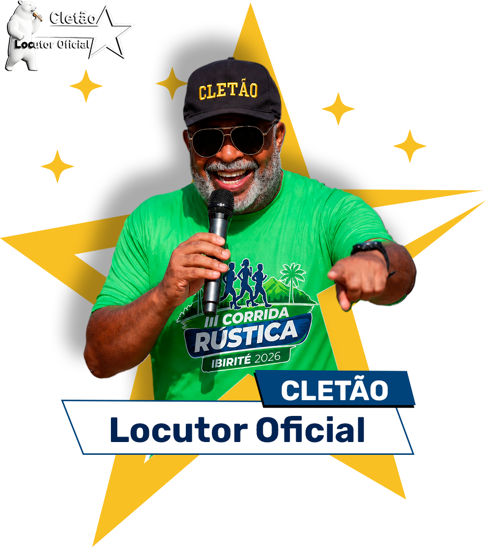 Cletão, locutor oficial da Corrida Rústica de Ibirité 2026